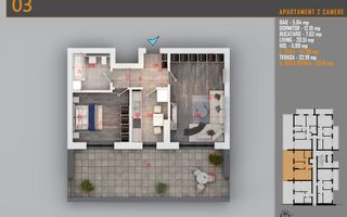 Apartament 2 Camere cu terasa de 34 mp și Comision 0%, Pallady - Poză 1