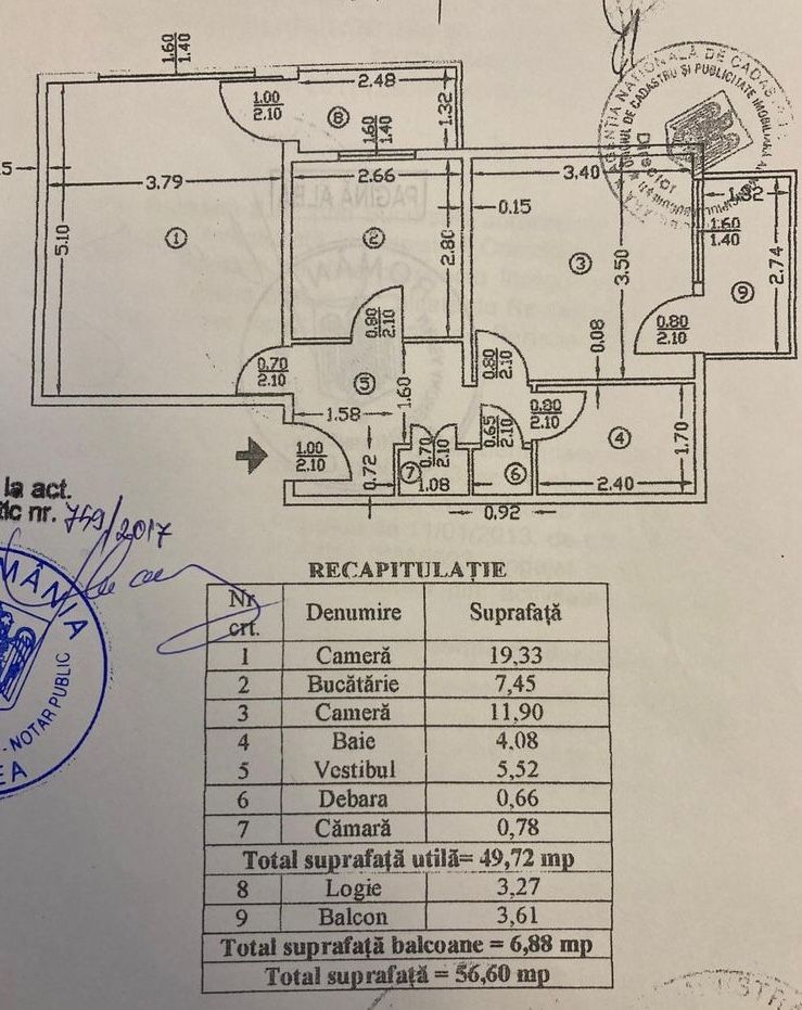 APARTAMENT 2 CAMERE | ETAJ 4 | CRANGASI - Schiță 19