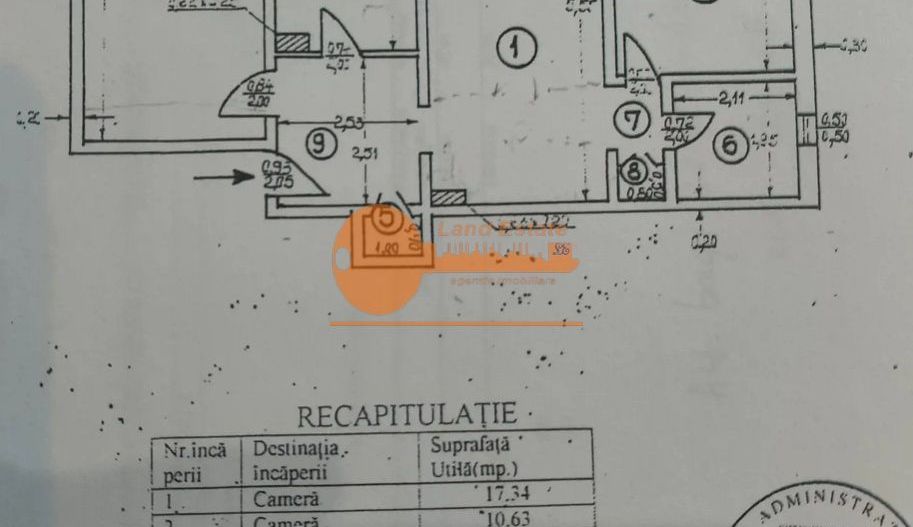Apartament 3 camere Rahova | Complet mobilat și utilat | Centrală proprie - Schiță 8