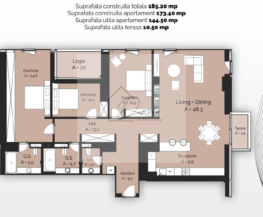 Apartament 4 camere CORTINA ELYSIUM I CESIUNE I COMISION 0% - Poză 2