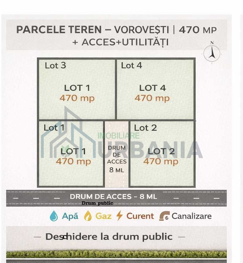Parcele Vorovești – Miroslava | 470 mp | Utilități | Lângă case NOI - Poză 1