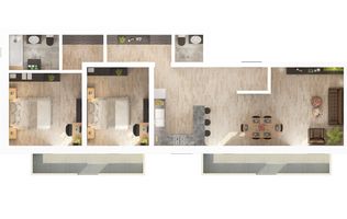 Apartament etaj 1 cu 78 mp utili 3 camere 2 bai 2 balcoane  Dna Stanca