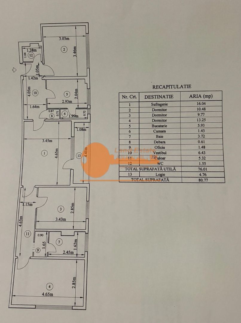 Apartament 4 camere– 80 mp – Gorjului - Schiță 20