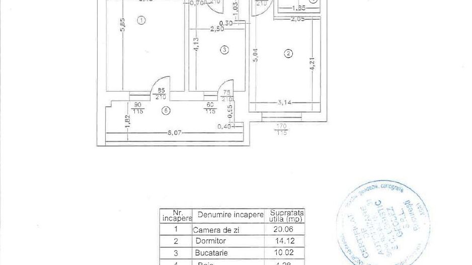 Apartament 2 camere-Th. Pallady 5 min Metrou Teclu - Schiță 11