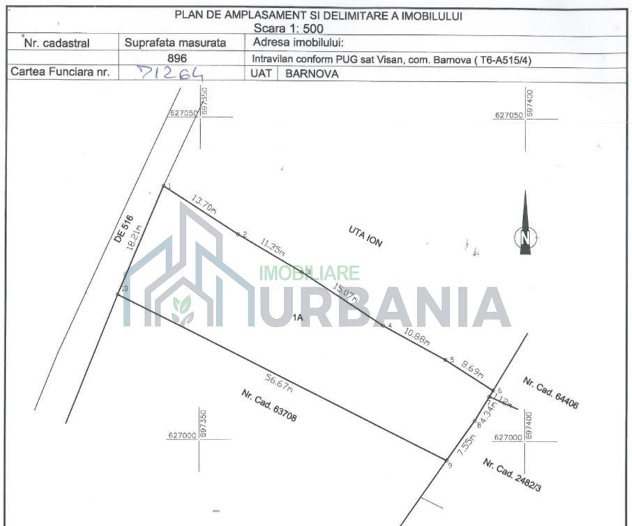 Teren intravilan 896 mp, Strada Sânzienelor, Visani, Iași – utilități, gard, preț negociabil - Poză 1