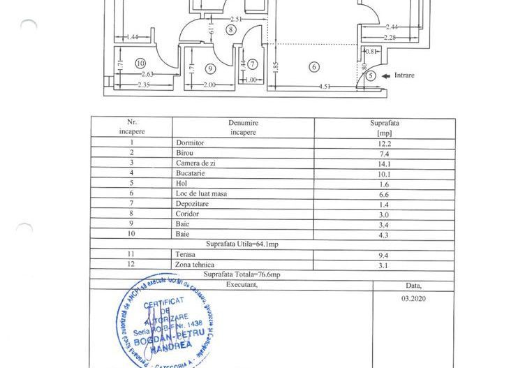 Apartament 3 Camere cu Terasa | Bucurestii Noi | Afi City - Schiță 9