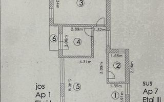 Apartament de 3 camere, bun pentru investitie ! - Schiță 7
