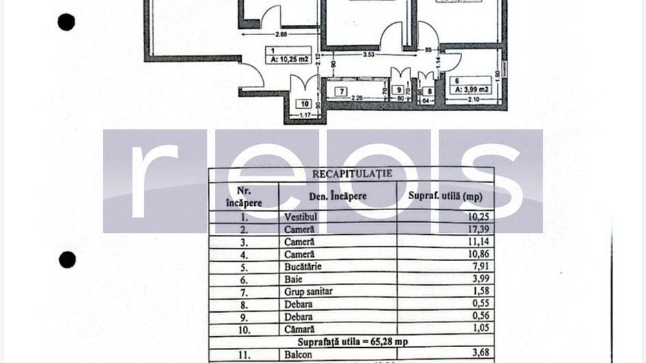 VANZARE APARTAMENT DRISTOR 3 CAMERE CENTRALA PROPRIE 70MP DECOMANDAT - Poză 15