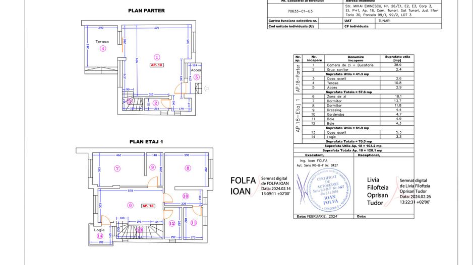 Apartament 18 – 4 camere – 124.4 mp – Terasă & Logie – Parter + Etaj 1 - Poză 1