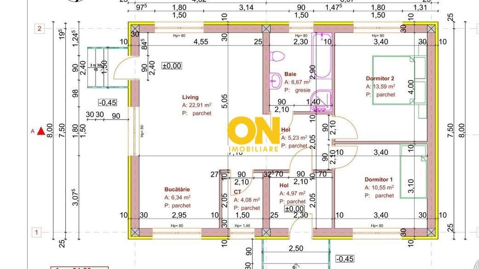Casa 3 camere, mobilata, utilata, 448 mp teren, Partos - Schiță 17