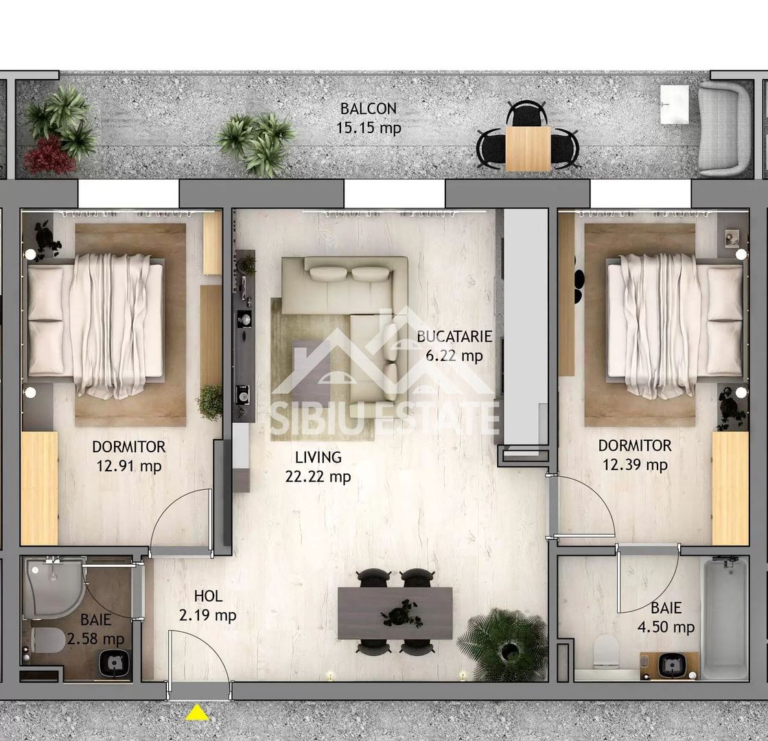 Apartament 3 camere, 2 bai terasa langa Mall Selimbar - Poză 8