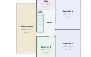 Casă P+1 | 169 m² utili | LOT 378 m² I 3 Dormitoare | Garaj | Florești - Schiță 36