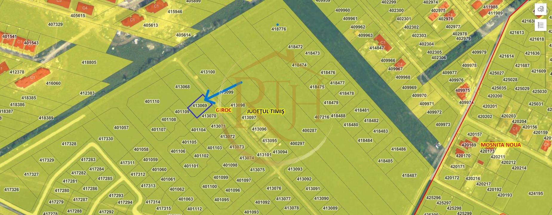 De vanzare teren intravilan in Giroc,563 mp, front stradal 20 ml. - Poză 3