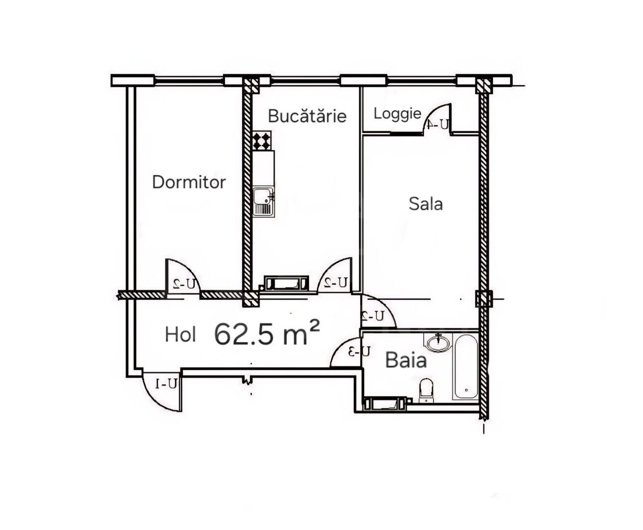 Vânzare, apartament, 2 camere, str. Calea Ieșilor, Sculeni - Poză 2