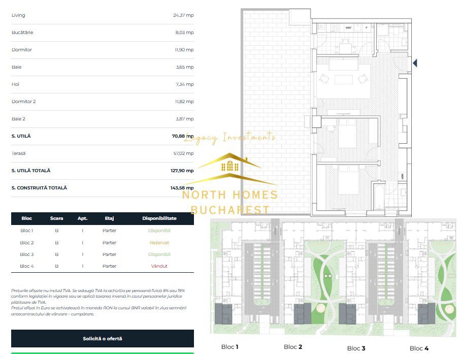Apartament de 3 camere, 2 bai, terasa 20 mp, centrala, Comision 0 - Poză 13