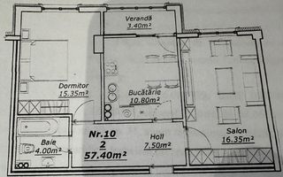 Apartament cu 2 camere în centrul Chișinăului | Lev Tolstoi | Complet mobilat și utilat - Schiță 13