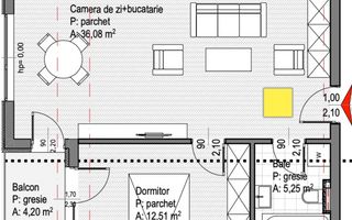 Apartament 2 camere, semidecomandat 54 mp Etaj 3 Soporului - Poză 8