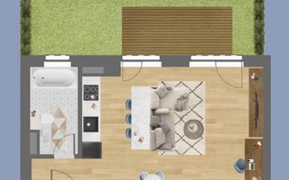 Apartament 1 camera, 39 mp, terasa gazon 23 mp, garaj, zona C. Coposu - Poză 1