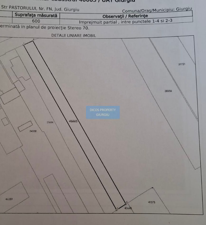 Teren intravilan 1.161 mp de vânzare – Strada Păstorului, Giurgiu - Schiță 2