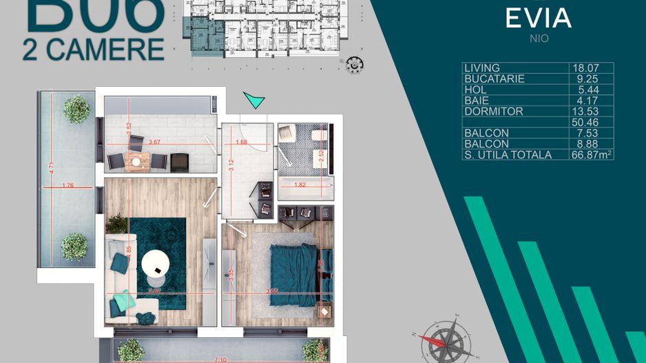 AP. 2CAM. DECOMANDAT DISPONIBIL IN PROIECTUL PREMIUM EVIA NIO! - Poză 1