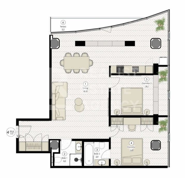 Apartament Premium cu 3 camere, Helios Residence, București - Schiță 13