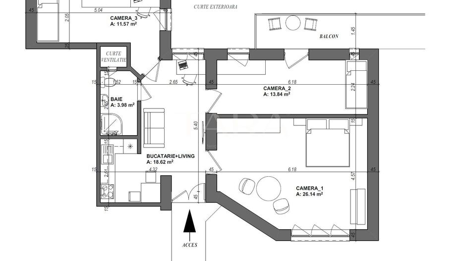 Apartament 3 camere –  ULTRACENTRAL - Poză 3