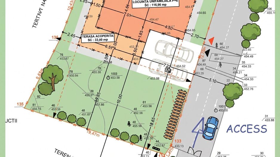 Teren cu A.C.  construire casa individuala, zona Vivo, Floresti - Poză 1