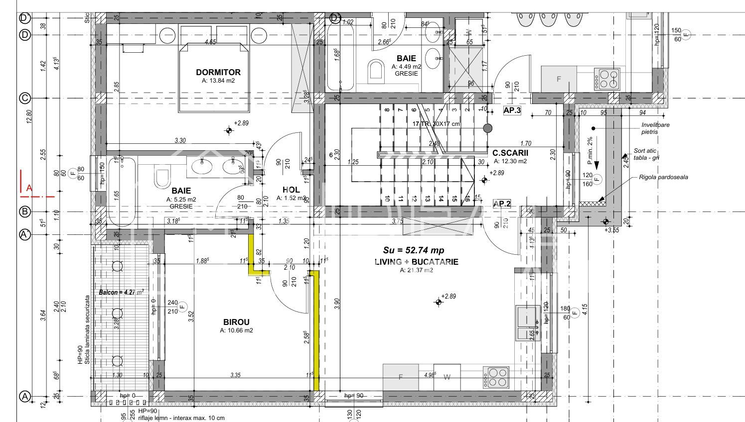 Apartament 3 camere LA CHEIE, Cartierul Athitectilor - Schiță 8