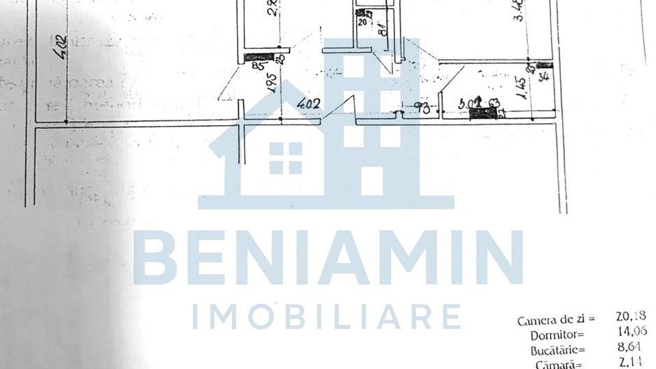 Apartament-Spatiu comercial parter 2 camere -intrare din strada 60mp - Schiță 6