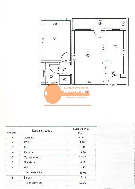 2 camere la 450m de metrou Gorjului - Schiță 9