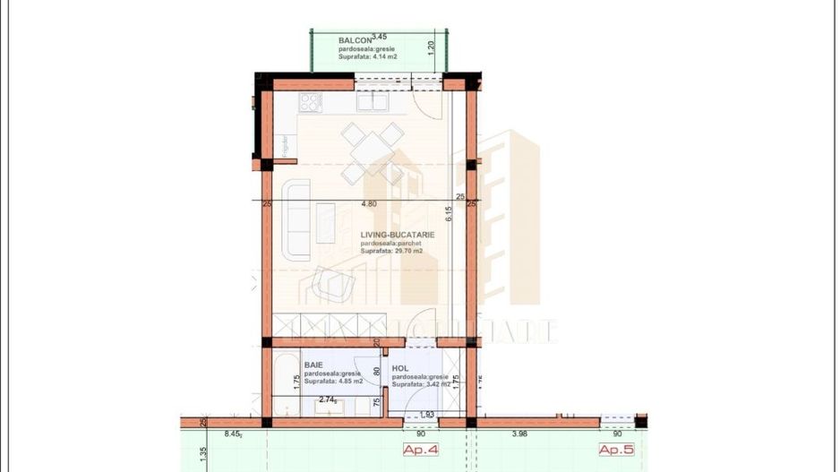 Garsoniera Sanpetru Brasov Subcetate city - Schiță 16