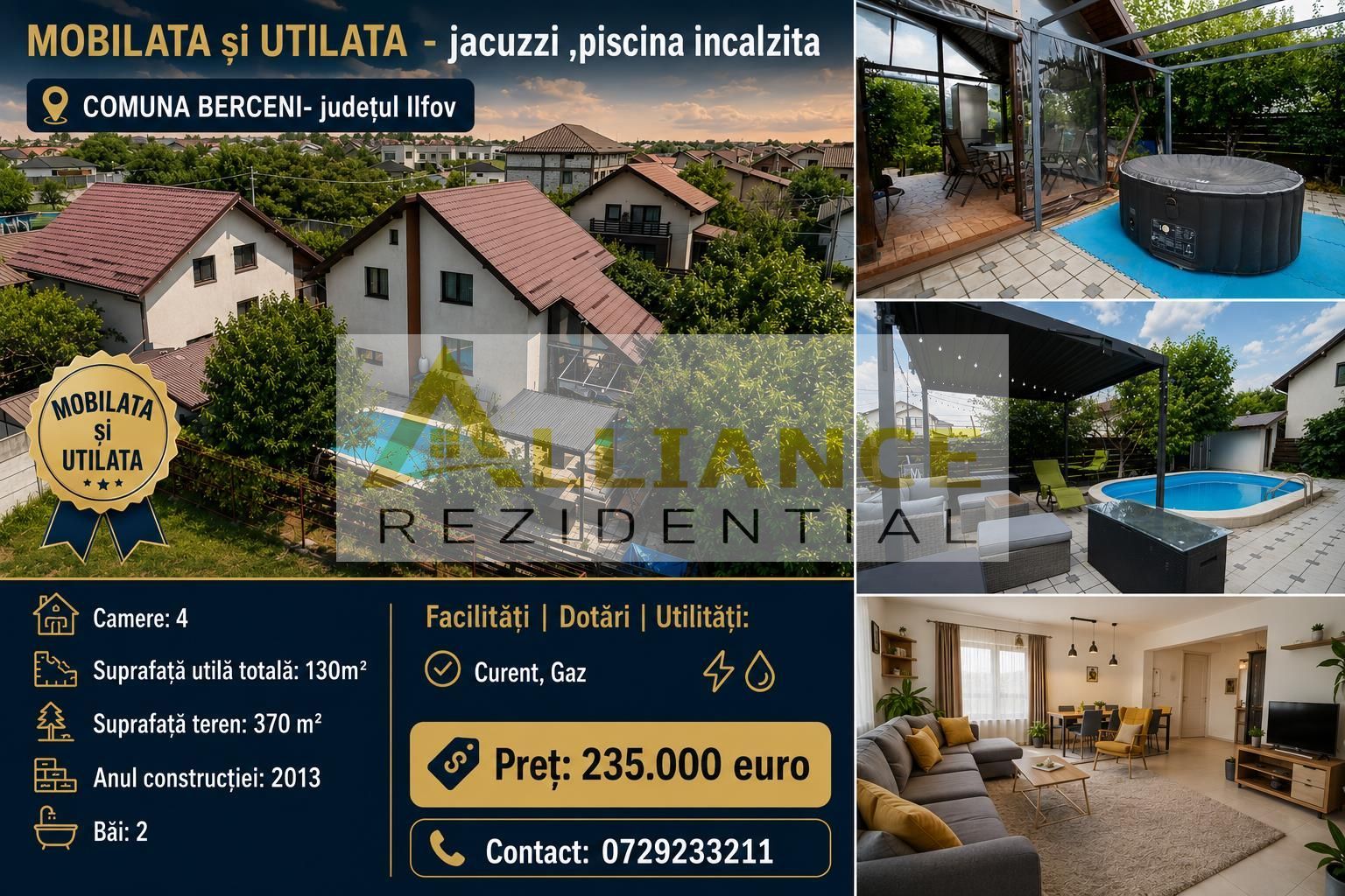 VILA MOBILATA si UTILATA- jacuzzi piscina incalzita - Poză 1