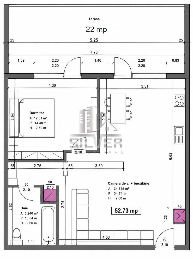 Apartamente cu 2 camere/50-55mp/TERASE 20-52mp/IMOBIL NZEB/TVA INCLUS. - Poză 4