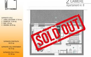 Apartament 2 Camere 47mpu cu 59mp Grădină – CITY NORD Ștefan cel Mare - Poză 1