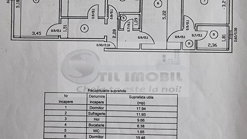 Apartament 4 camere - 80.21 mp - 2 bai - Nicolina - Str. Libertatii ! - Schiță 8