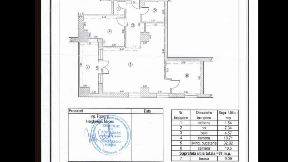 Apartament luminos cu 3 camere, complet mobilat, vedere panoramică spre Tâmpa - Schiță 26