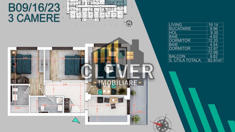 Theodor Pallady Apartament 3 Camere Premium Metrou Teclu - Schiță 12