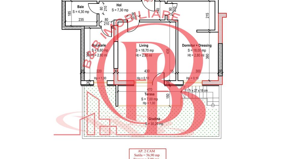 Apartament decomandat 2 camere+Gradina Metrou Nicolae Teclu - Schiță 10