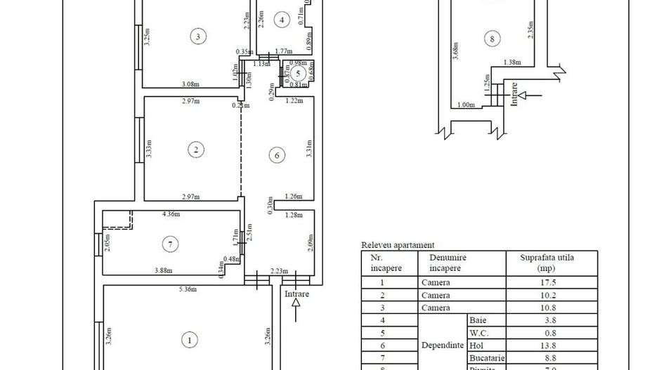 APARTAMENT 3 CAMERE LA PARTER 66 MPU | TEREZIAN- STR.RUSCIORULUI - Schiță 5