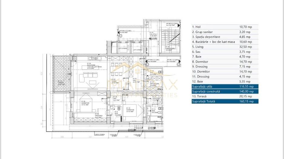 Apartament 3 camere Floreasca***140 mp//terasa 20 mp// Parcul Verdi - Schiță 29