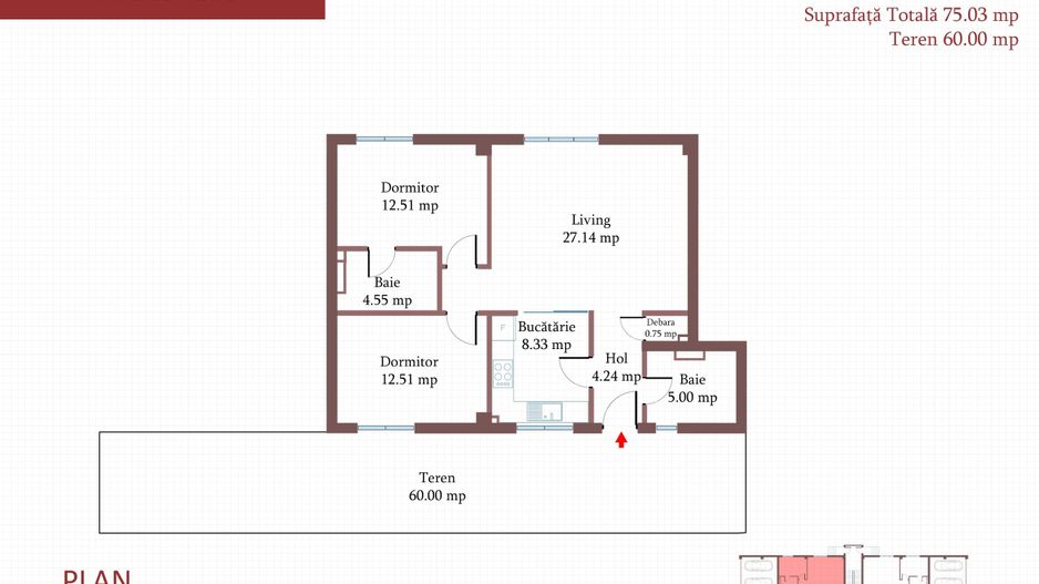 3 camere, CURTE 67 mp si 2 PARCARI proprii, 75 MP, FINISAT MODERN,  COMISION 0% - Poză 8