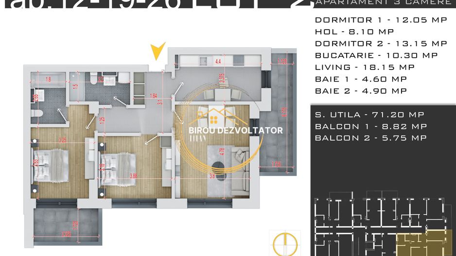 Decomandat Ansamblu modern 2 bai Parcare inclusa Pallady metrou Teclu - Poză 4
