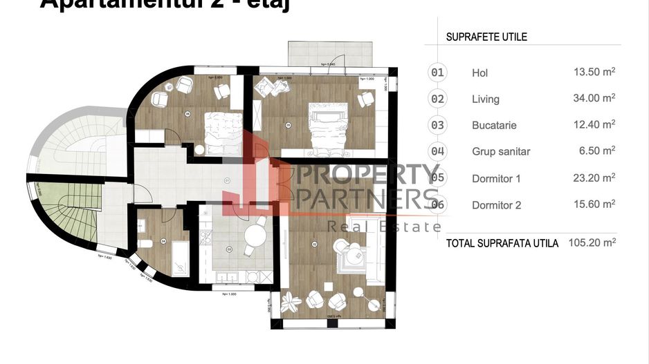 Apartament Duplex Elegant cu Terasă Panoramică – Dealul Cetății, Brașov - Schiță 22