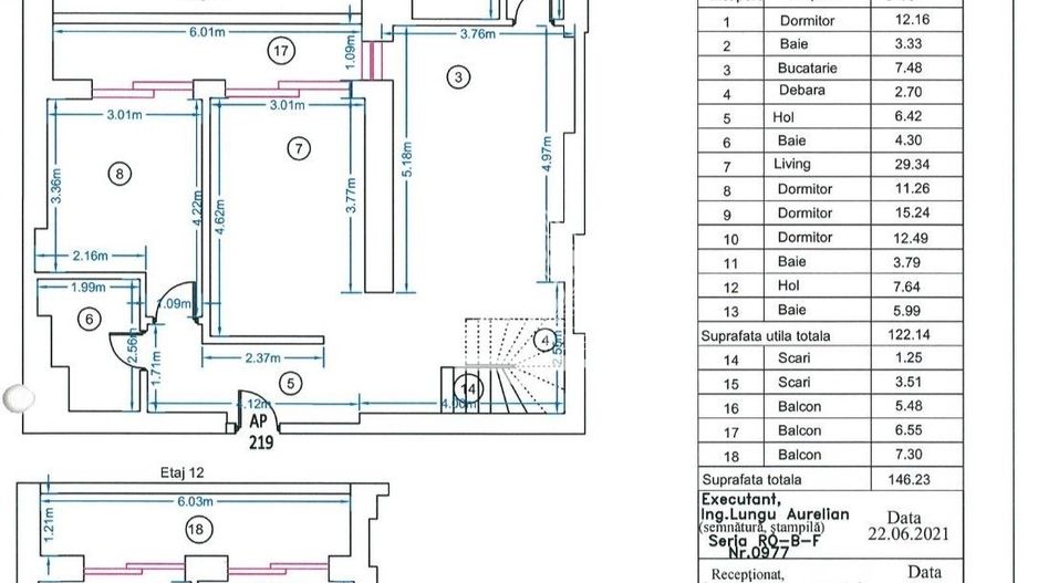 Duplex 5 camere 146mp etaj 11/12 bloc 2021 in zona Nerva Traian - Timpuri Noi - Schiță 20