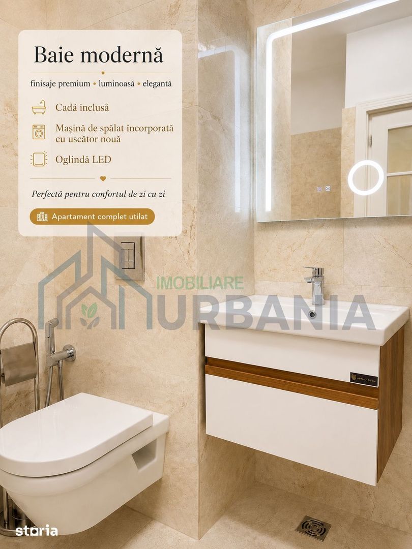 Apartament 1 cameră, 47 mp – Royal Town Iași | Bloc nou, primul chiriaș - Poză 9