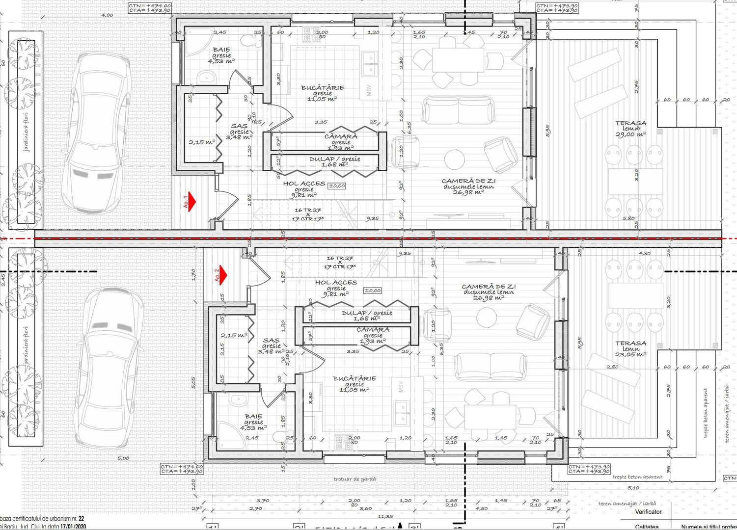 Casa tip Duplex 4 camere 120 mp | semifinisat | teren 500 mp | Popesti - Poză 9