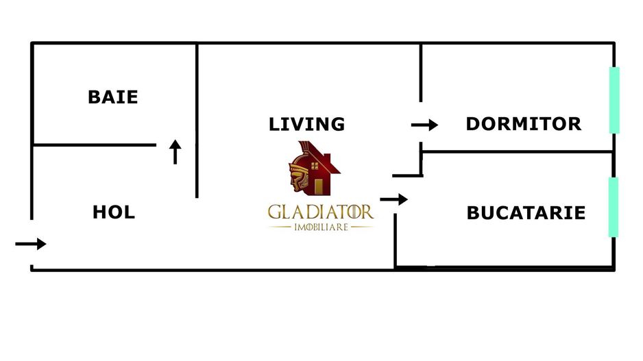 Apartament 2 camere 38,2 mp, etaj 1 – mobilat/utilat Cartier Visoianu - Poză 3