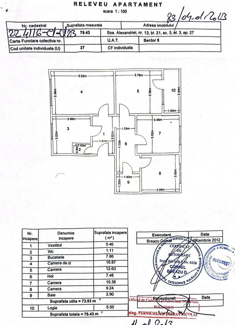 Apartament 4 camere vânzare Șos. Alexandriei 13, Sector 5, lângă Lidl - Schiță 24