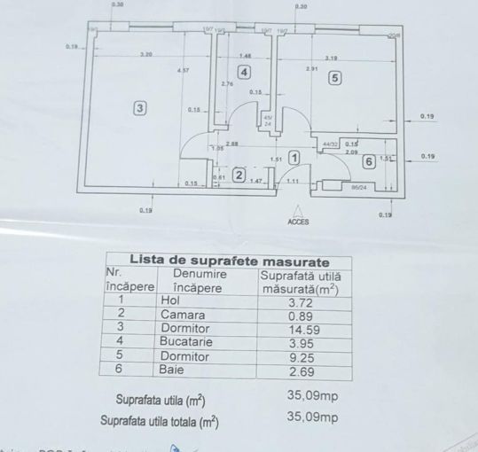 2 CAMERE - DECOMANDAT || TITULESCU- PIATA VICTORIEI - Schiță 12