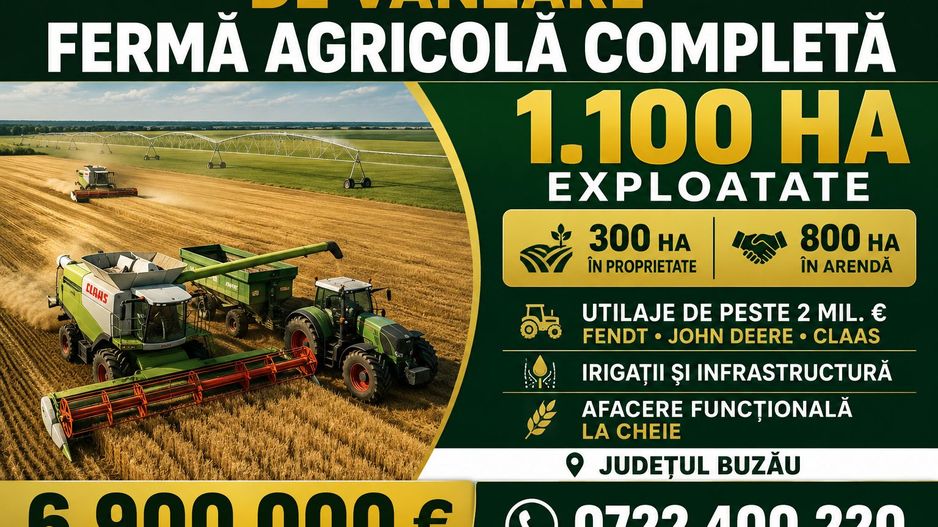 Ferma de Cultura Mare 1100 HA - Poză 1